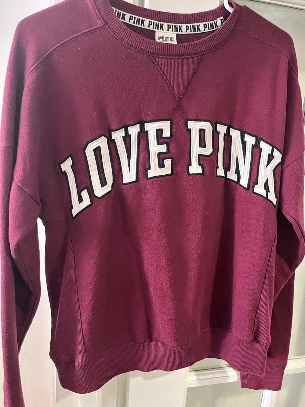 PINK Love Pink Sweatshirt Logo Crewneck Purple XS